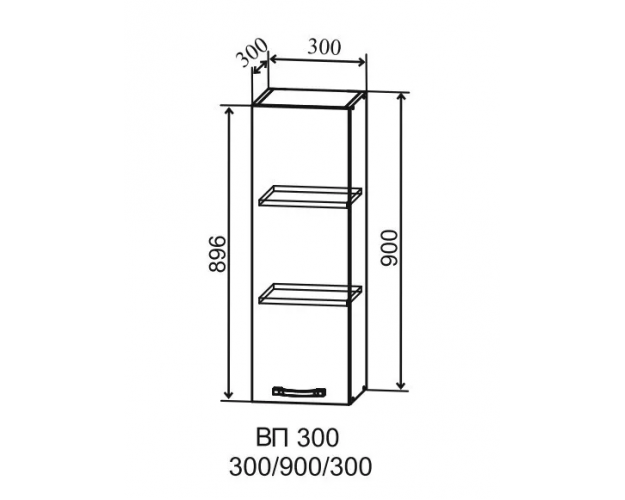 Ройс ВП 300 Шкаф верхний высокий (Графит софт/корпус Серый)