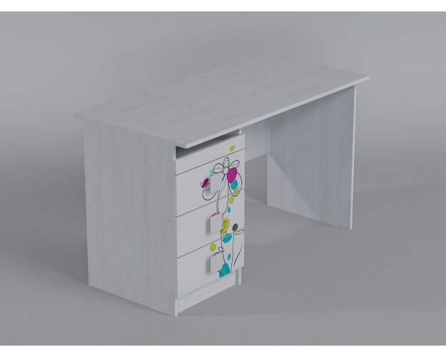 Стол (прямая столешница) Флёр (Белый/корпус Выбеленное дерево)