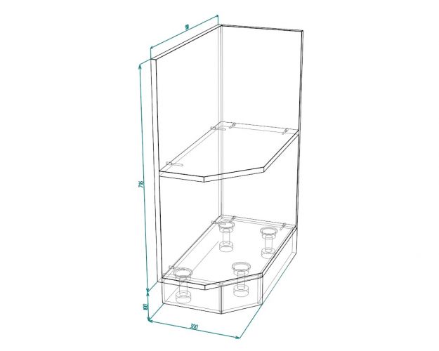 Шкаф нижний торцевой ШНПУ 300 (Белый)