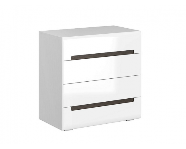 Комод Стокгольм белый / венге / белый глянец