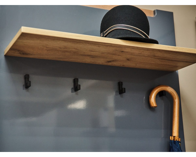 Панель вешалки Стокгольм графит глянец / крафт золотой