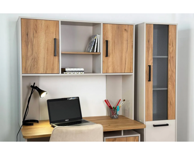 Надстройка компьютерного стола 1200 Лайт-2 кашемир / дуб крафт золотой