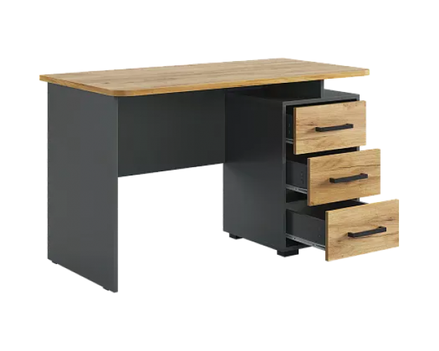 Стол компьютерный 1200 Лайт-2 графит / дуб крафт золотой