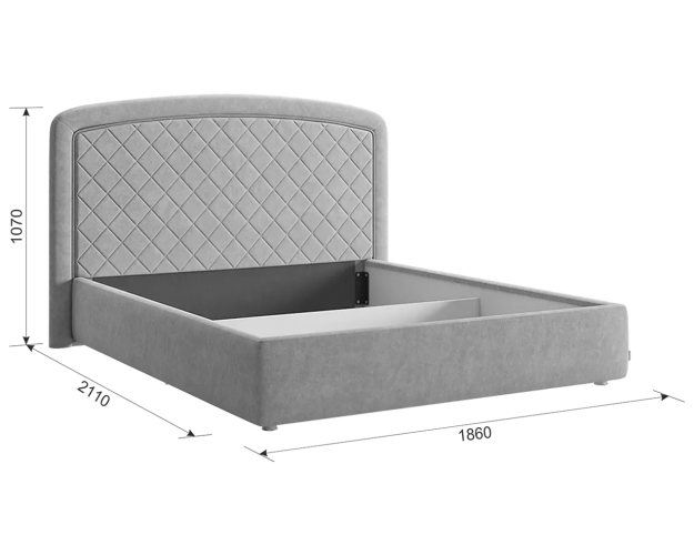 Кровать с основанием Сильва 2 1600 топаз (велюр)