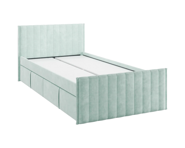 Кровать с ящиками Твикс 900 мята (велюр)