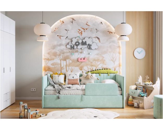 Кровать-софа Твикс мята (велюр)