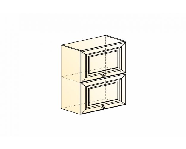 Мишель Шкаф навесной L500 Н720 (2 дв. гл.гориз.) (эмаль) (белый/кофейный)