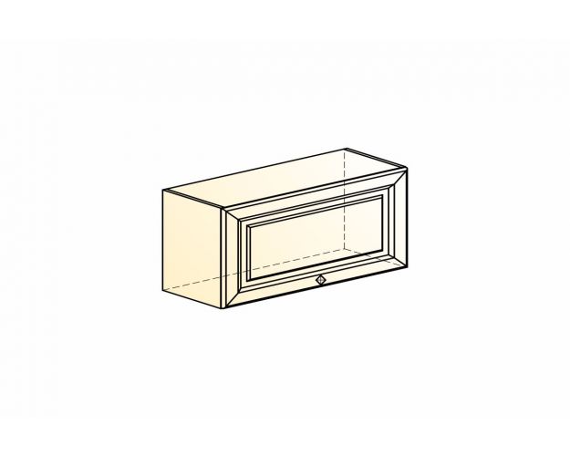 Мишель Шкаф навесной L800 Н360 (1 дв. гл.) (эмаль) (белый/кофейный)
