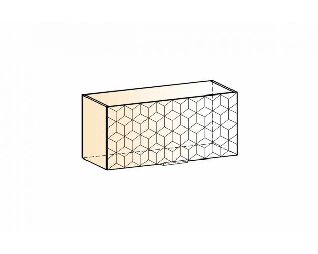 Стоун Шкаф навесной L800 Н360 (1 дв. гл.) с фрезеровкой (белый/джелато софттач)