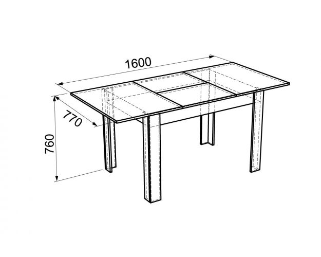 Стол обеденный Гермес 1 ясень шимо с./ясень шимо т.