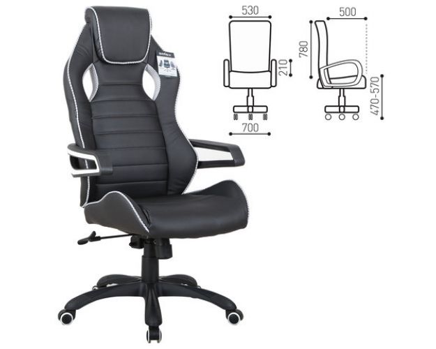 Кресло компьютерное BRABIX Techno Pro GM-003 (экокожа)