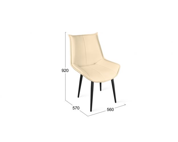 Стул металлический «Тейлор» К1С Исп. 2 Черный муар/Кож.зам Polo Cream