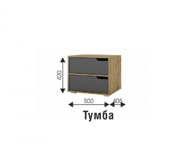 Тумба прикроватная Харви дуб вотан / графит