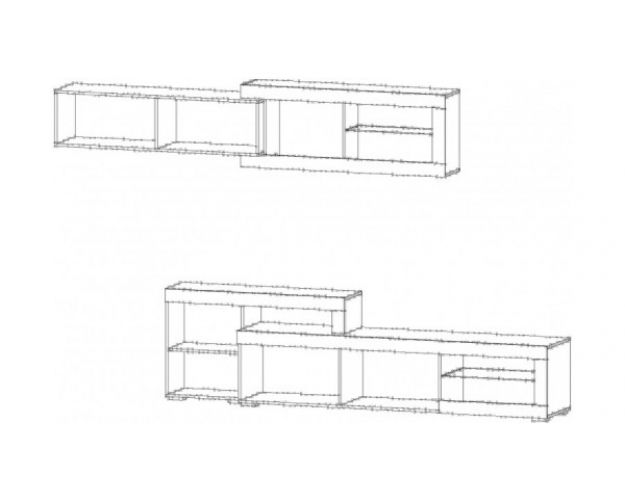 Стенка Турин дуб вотан / цемент темный